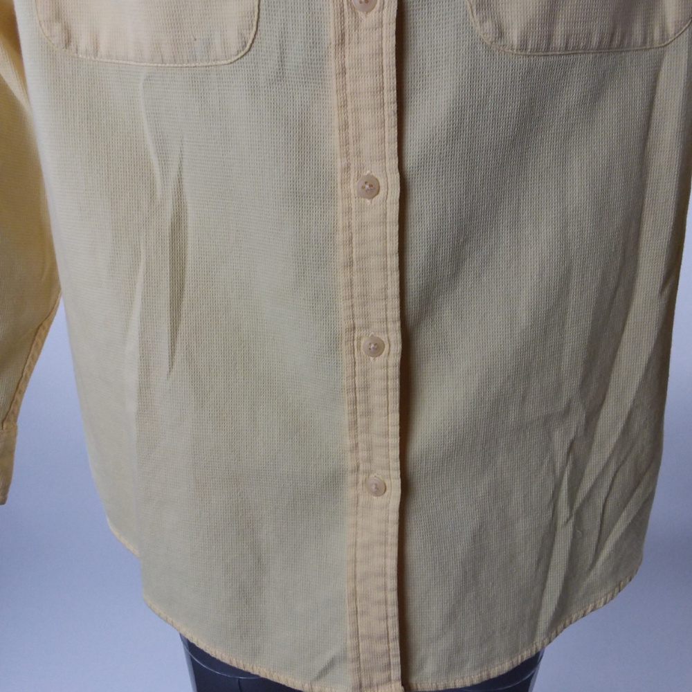 EDDIE BAUER Womens S/P Petite Yellow Dress Shirt - Picture 6 of 6